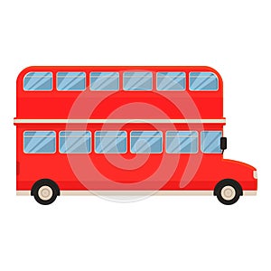 Decker red bus icon cartoon vector. Truck side tourism