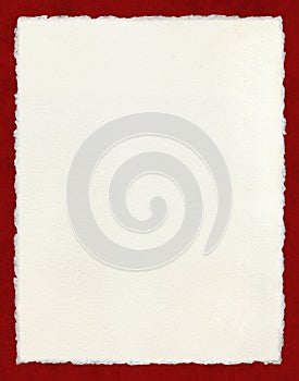 Deckled Paper with Red Border