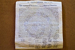 Declaration of independence 4th july 1776 close up