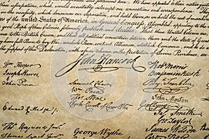 Declaration of independence 4th july 1776 close up