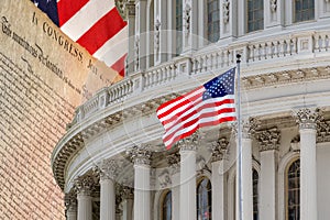 Declaration of independence 4th july 1776 on Washington DC capitol