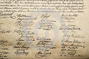 Declaration of independence 4th july 1776 close up photo