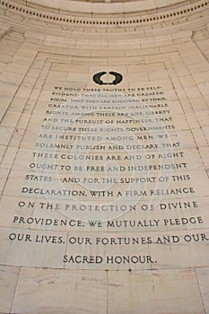 Declaration of Independence at the Thomas Jefferson Memoral photo