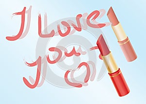 Declaration of love written by lipstick