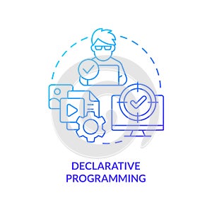 Declarative programming blue gradient concept icon photo
