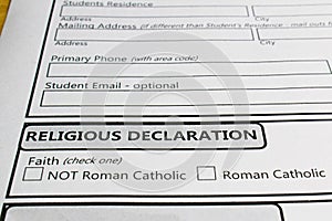 Declaring ones faith in order to attend a catholic school