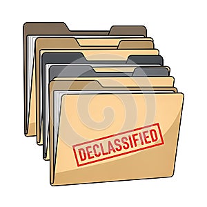 Declassified File Folders Stack Illustration