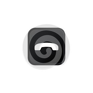 Decline call icon modern button for web or appstore design black symbol isolated on white background. Vector EPS 10