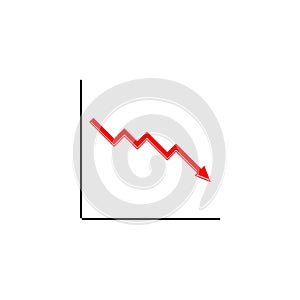 Decline Graph, Chart with bars declining, Chart icon