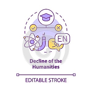 Decline of humanities concept icon