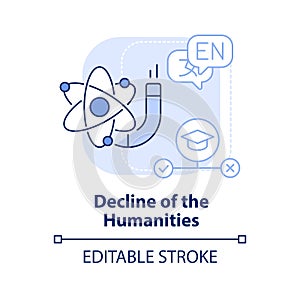 Decline of humanities light blue concept icon