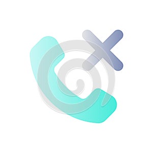 Decline phone call flat gradient color ui icon