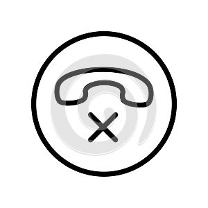 Decline phone call icon. Reject feature. Ending conversation option. Vector isolated user interface element for app and web