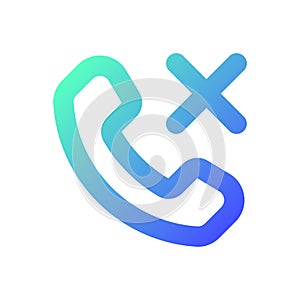 Decline phone call pixel perfect gradient linear ui icon