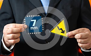 Decline in production of 7nm microchips. Semiconductor slowdown, reduced output