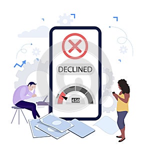 Declined request of loan in mobile banking application