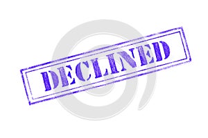 `DECLINED ` rubber stamp over a white background