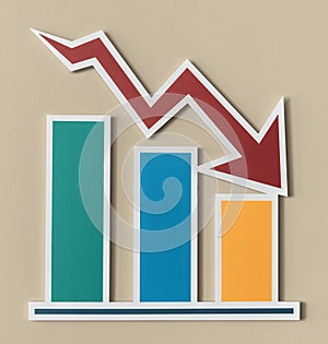 Declining business report bar chart