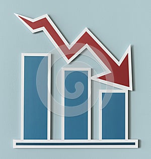 Declining business report bar chart