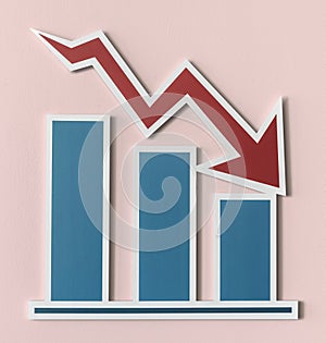 Declining business report bar chart photo