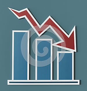 Declining business report bar chart