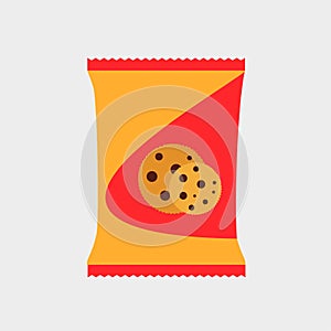 Declious dessert falling cookies with chocolate drops