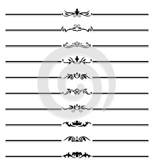 Deco borders. Vector set of 10.