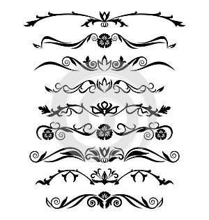 Deco borders. Vector set of 9.