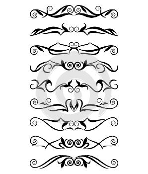 Deco borders. Vector set of 9.