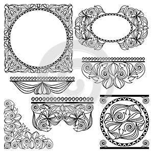 Deco borders. Vector set.