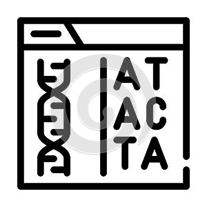 Decoding dna code line icon vector illustration