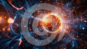 decoherence quantum code schematic in a fading style