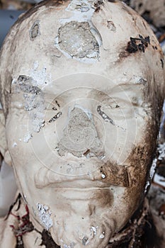 Decommunization. Damaged bust of Lenin
