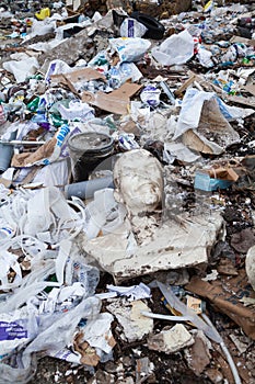 Decommunization. Damaged bust of Lenin