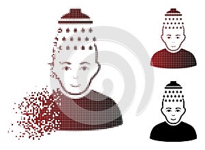 Decomposed Dot Halftone Head Shower Icon