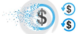 Decomposed Dot Halftone Refund Icon