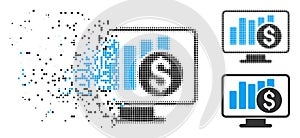 Decomposed Dot Halftone Stock Market Monitoring Icon