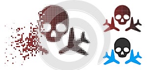 Decomposed Dotted Halftone Mortal Airplanes Icon