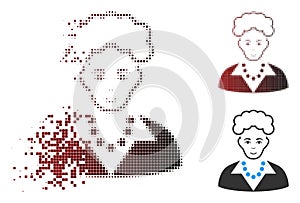 Decomposed Pixel Halftone Blonde Lady Icon