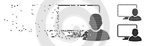 Decomposed Pixel Halftone Computer User Icon