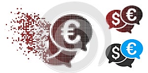 Decomposed Pixel Halftone Currency Bids Icon