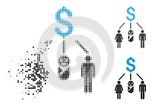 Decomposed Pixel Halftone Family Budget Icon