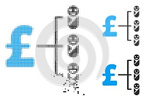 Decomposed Pixelated Halftone Baby Pound Budget Icon