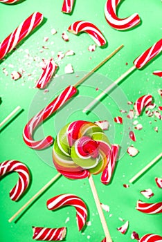 Deconstructed candy cane flatlay