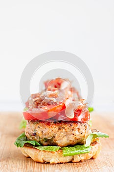 Deconstructed Chicken Hamburger / Burger Vertical Photo