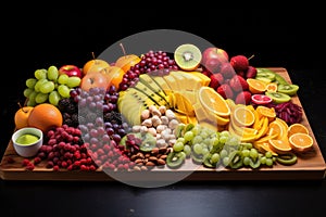 deconstructed fruit salad on a minimalist plate