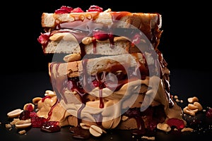 deconstructed peanut butter jelly sandwich