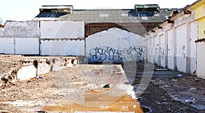 Deconstruction or demolition of buildings in Poble Nou de Barcelona