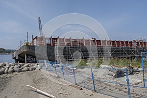 Deconstruction of the English Bay barge as of August 20th