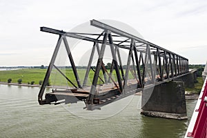 Deconstruction of an old bridge